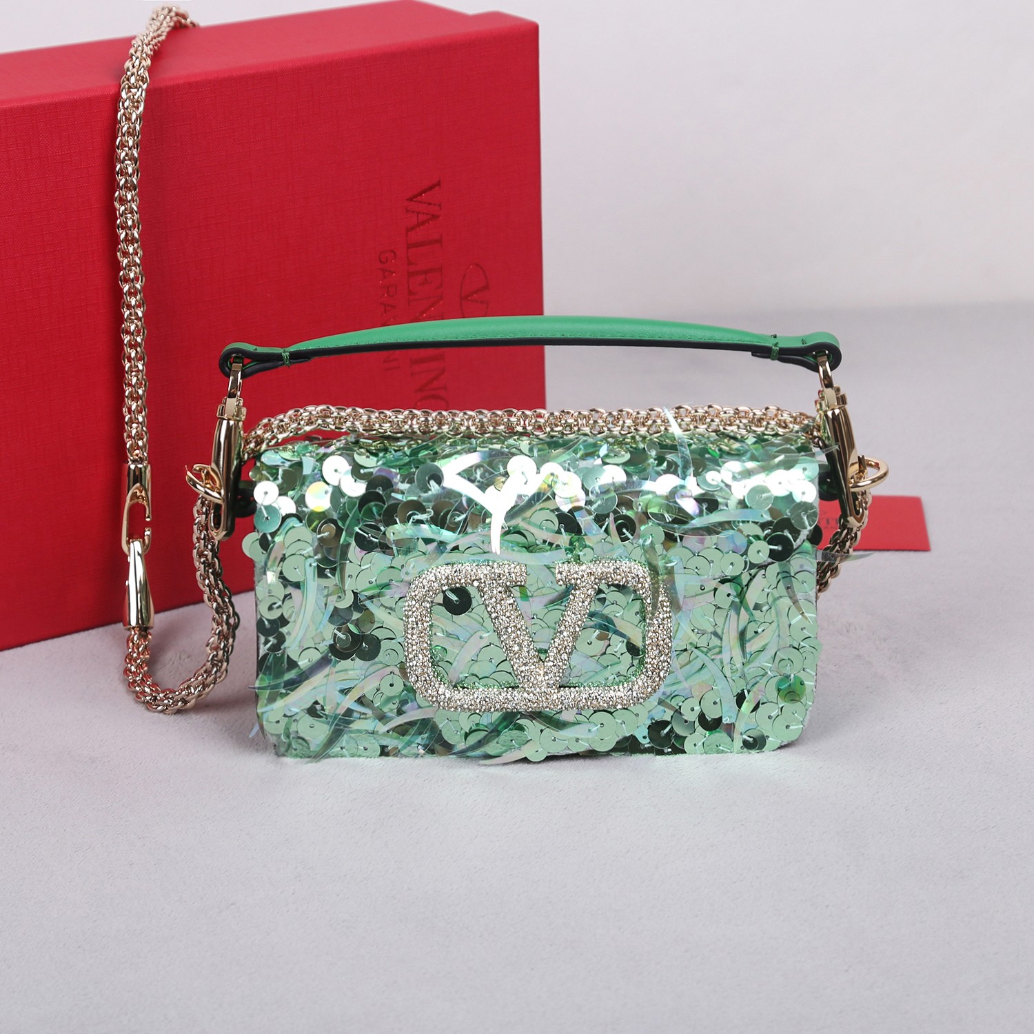 Bagsaaa Va1e*ntin0 Garavani Mini loco 3D Light green - 19x10.5x5cm