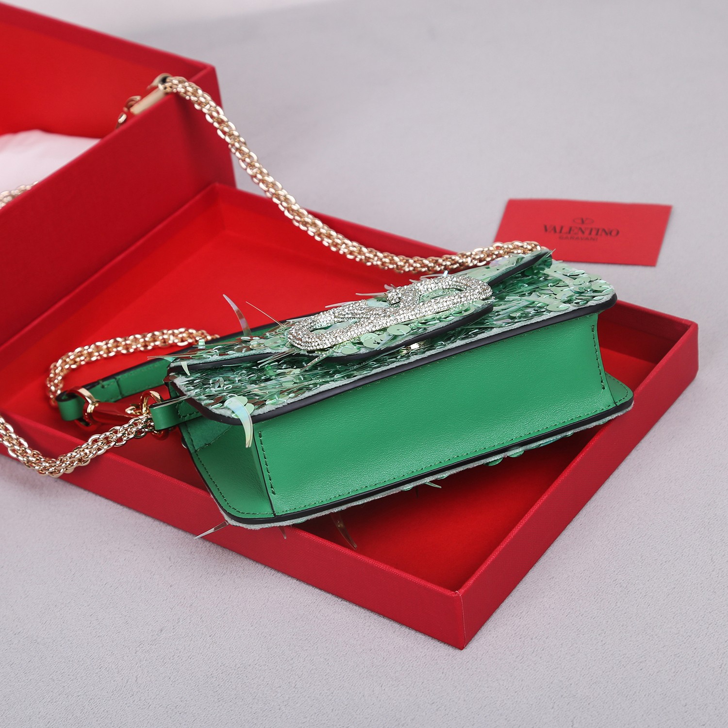 Bagsaaa Va1e*ntin0 Garavani Mini loco 3D Light green - 19x10.5x5cm