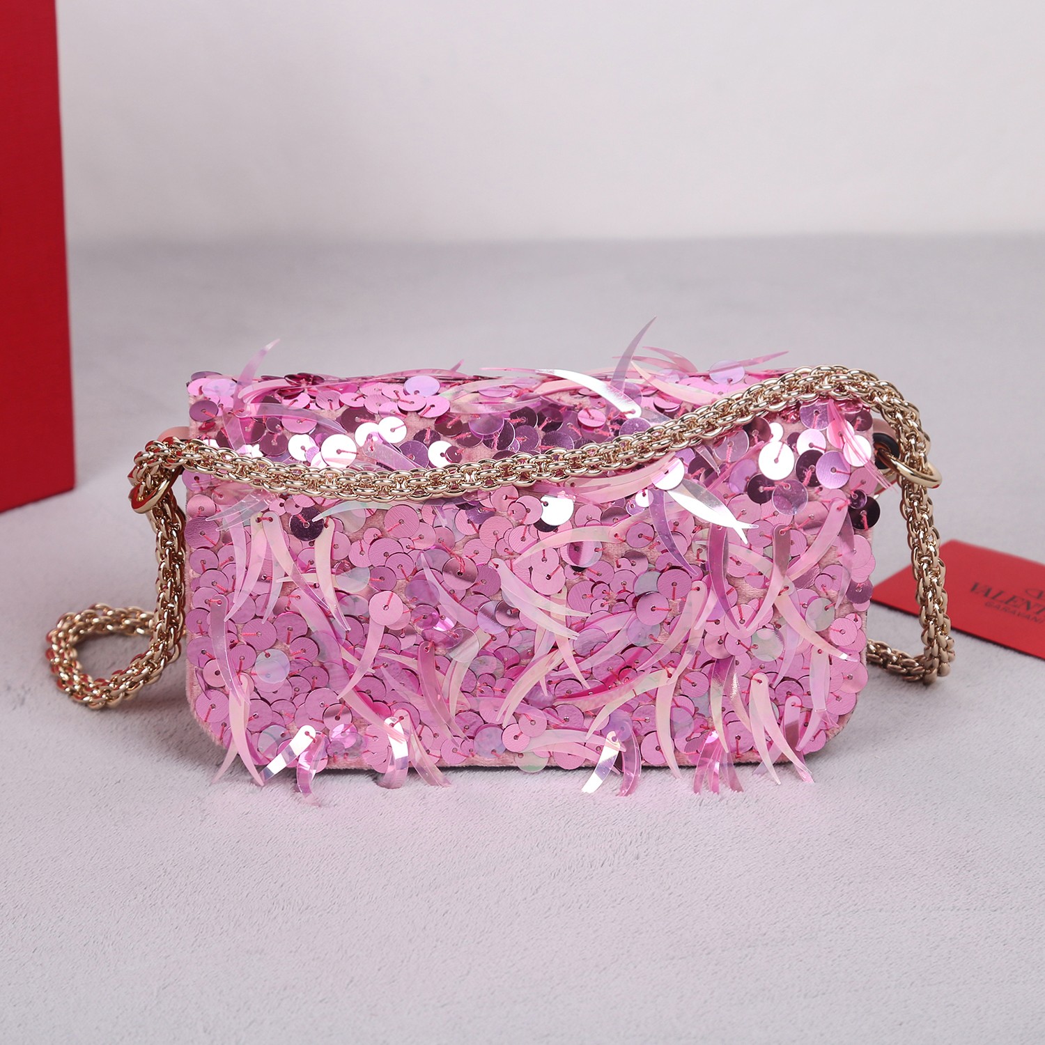 Bagsaaa Va1e*ntin0 Garavani Mini loco 3D pink - 19x10.5x5cm