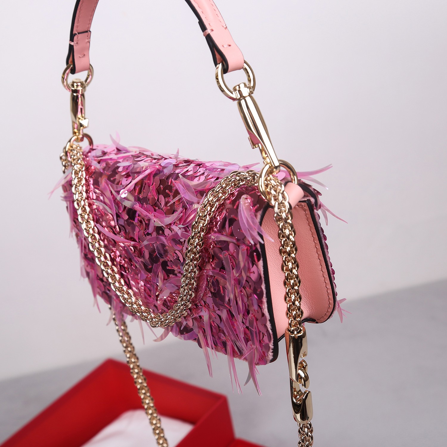 Bagsaaa Va1e*ntin0 Garavani Mini loco 3D pink - 19x10.5x5cm