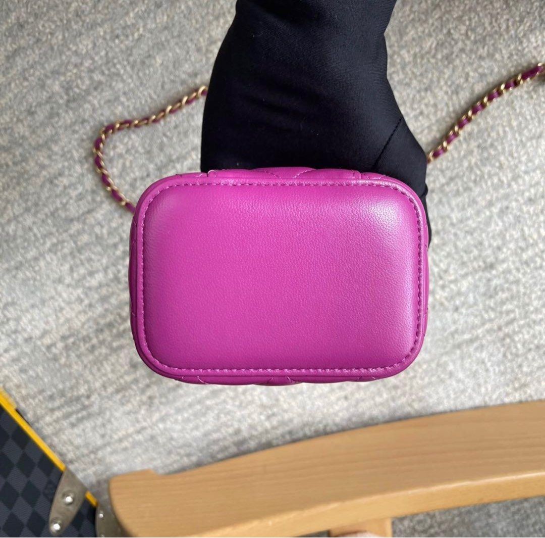 Bagsaaa Ch**el SS Cosmetic Bag Purple - 8.5x11x7cm