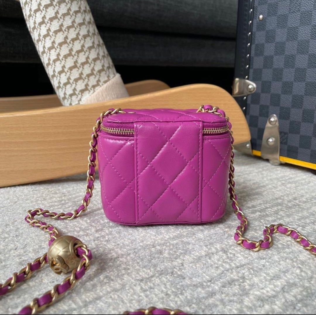 Bagsaaa Ch**el SS Cosmetic Bag Purple - 8.5x11x7cm