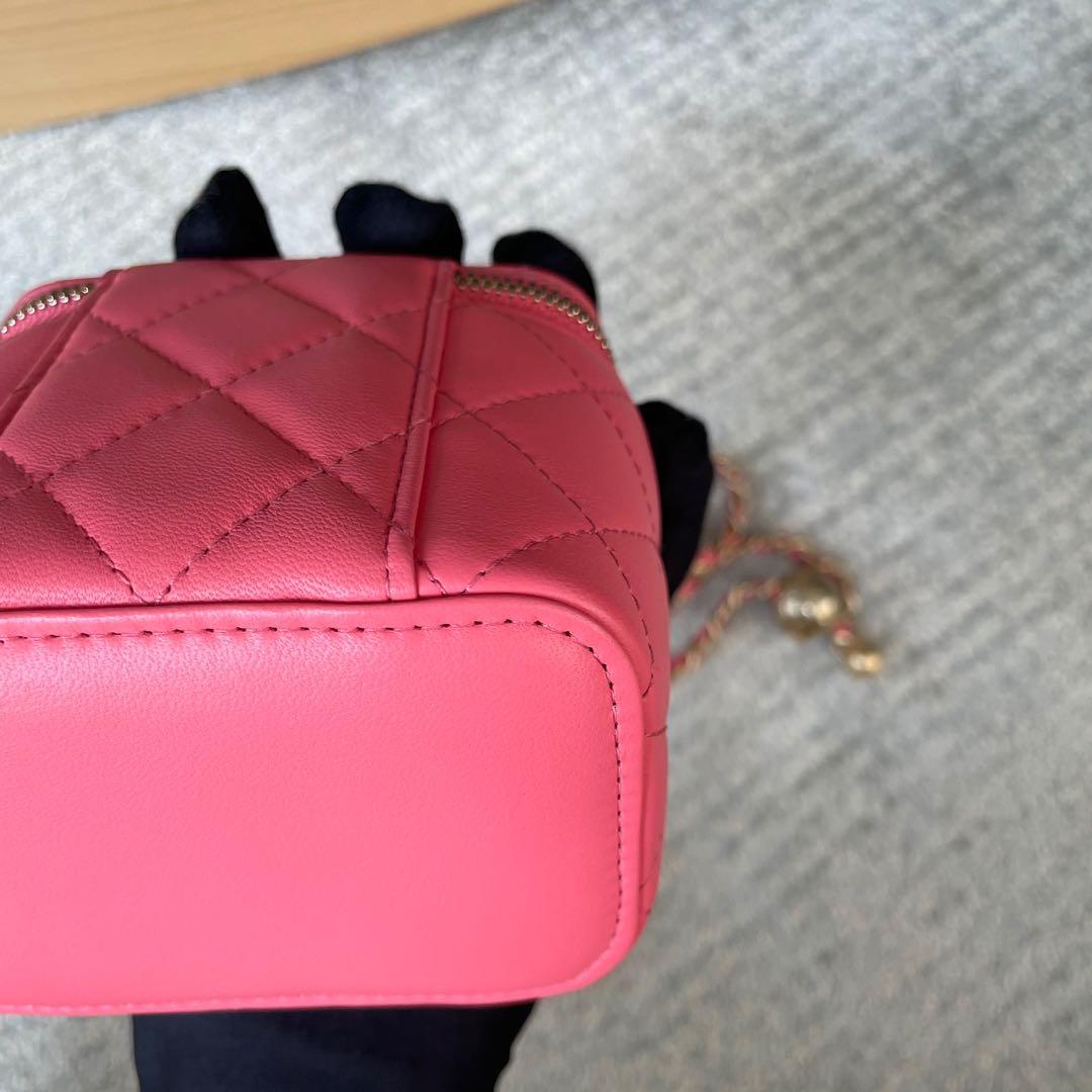 Bagsaaa Ch**el SS Cosmetic Bag Hot Pink - 8.5x11x7cm