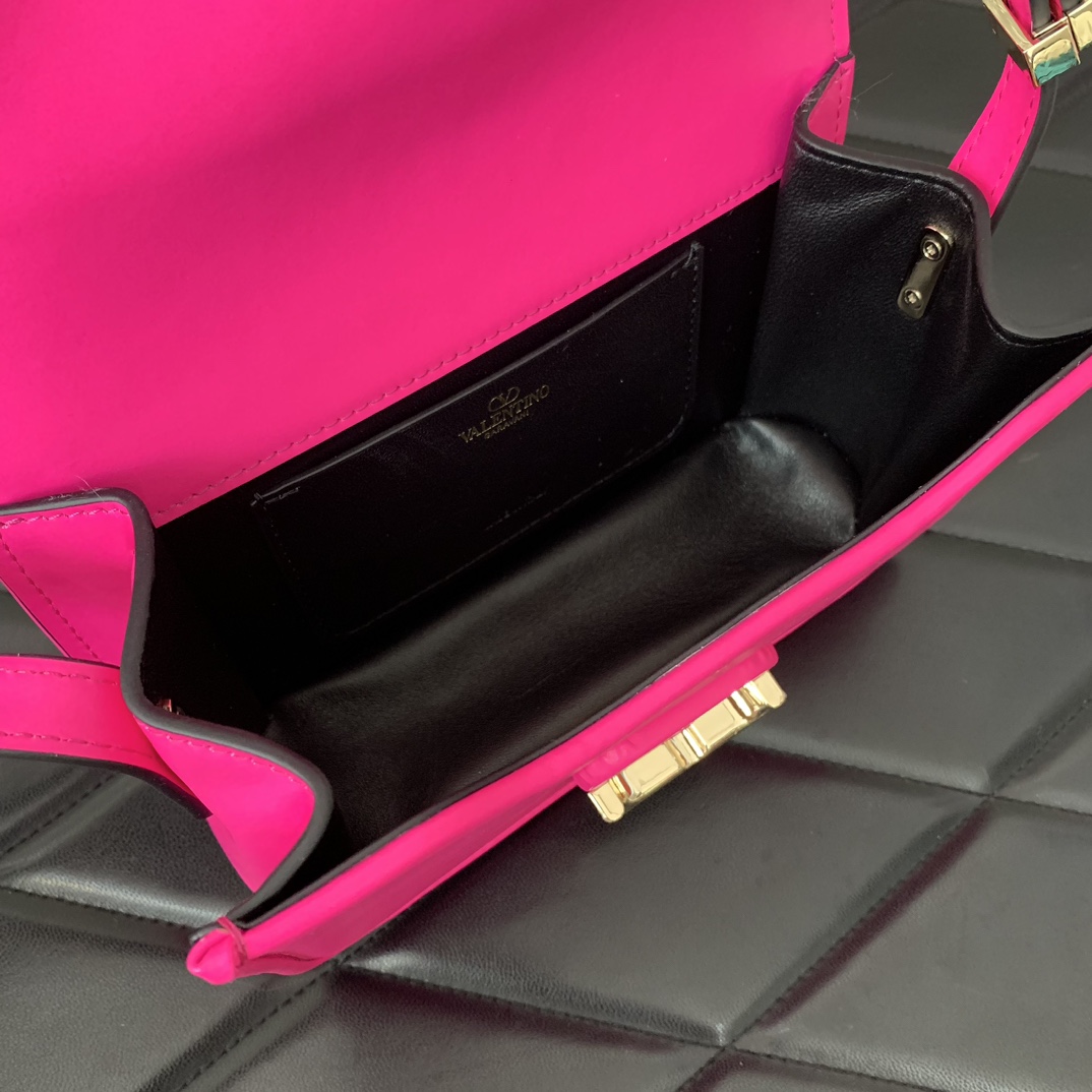 Bagsaaa Va1e*ntin0 Garavani Small Shoulder Letter Bag Hot Pink - 19x12x6cm