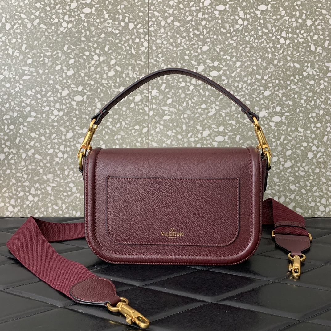 Bagsaaa Va1e*ntin0 Garavani Alltime leather shoulder bag burgundy - 23.5x18x8cm