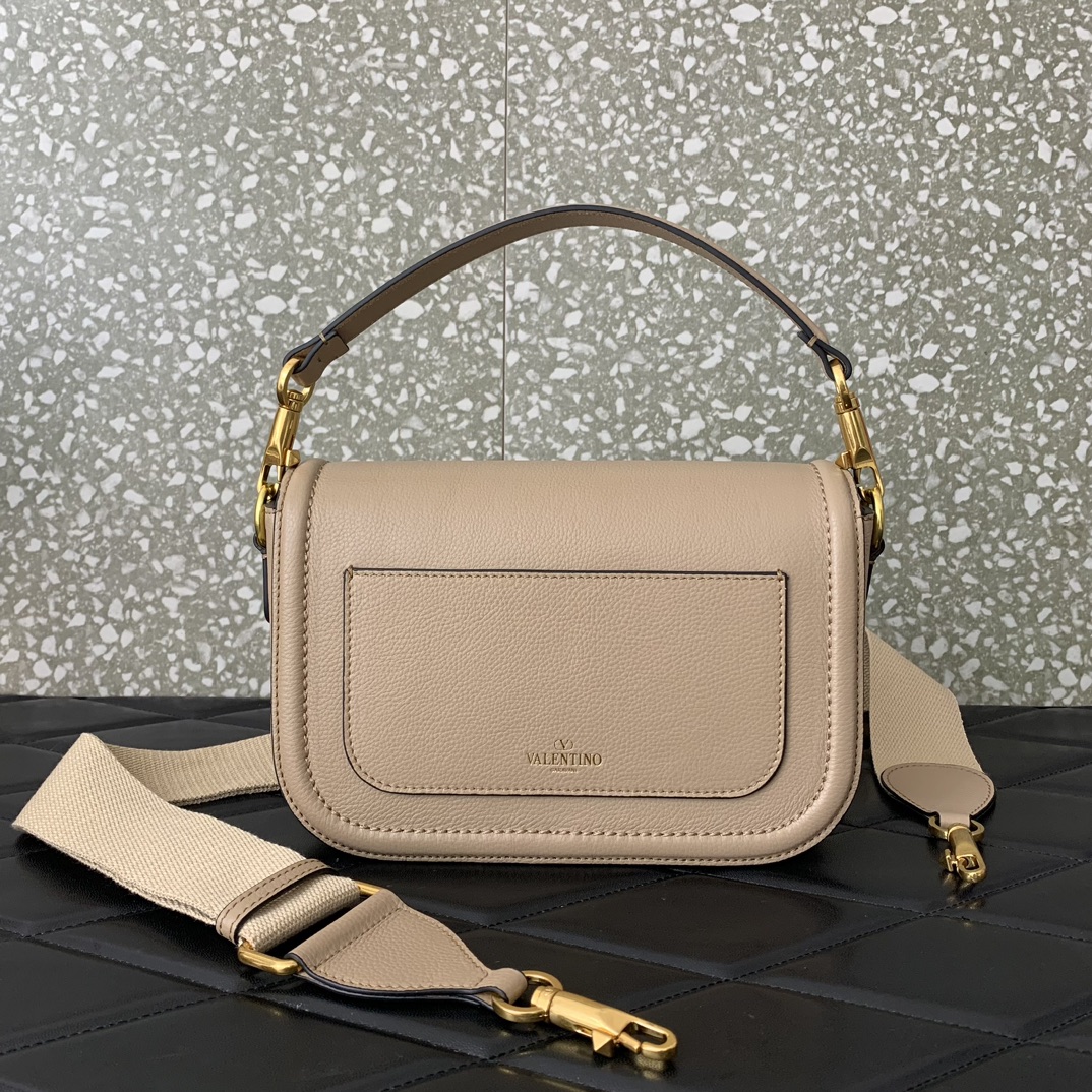 Bagsaaa Va1e*ntin0 Garavani Alltime leather shoulder bag beige - 23.5x18x8cm