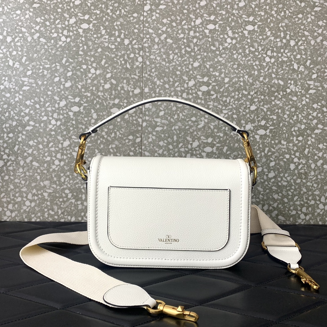 Bagsaaa Va1e*ntin0 Garavani Alltime leather shoulder bag white - 23.5x18x8cm