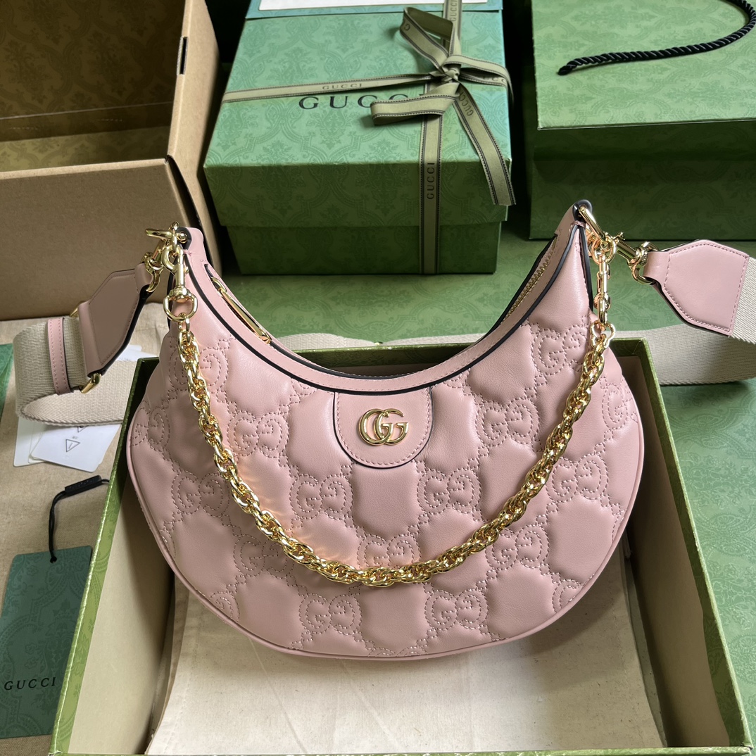 Bagsaaa Gvc*1 GG Matelassé Small Shoulder Bag Pink - W27cm x H18cm x D7cm