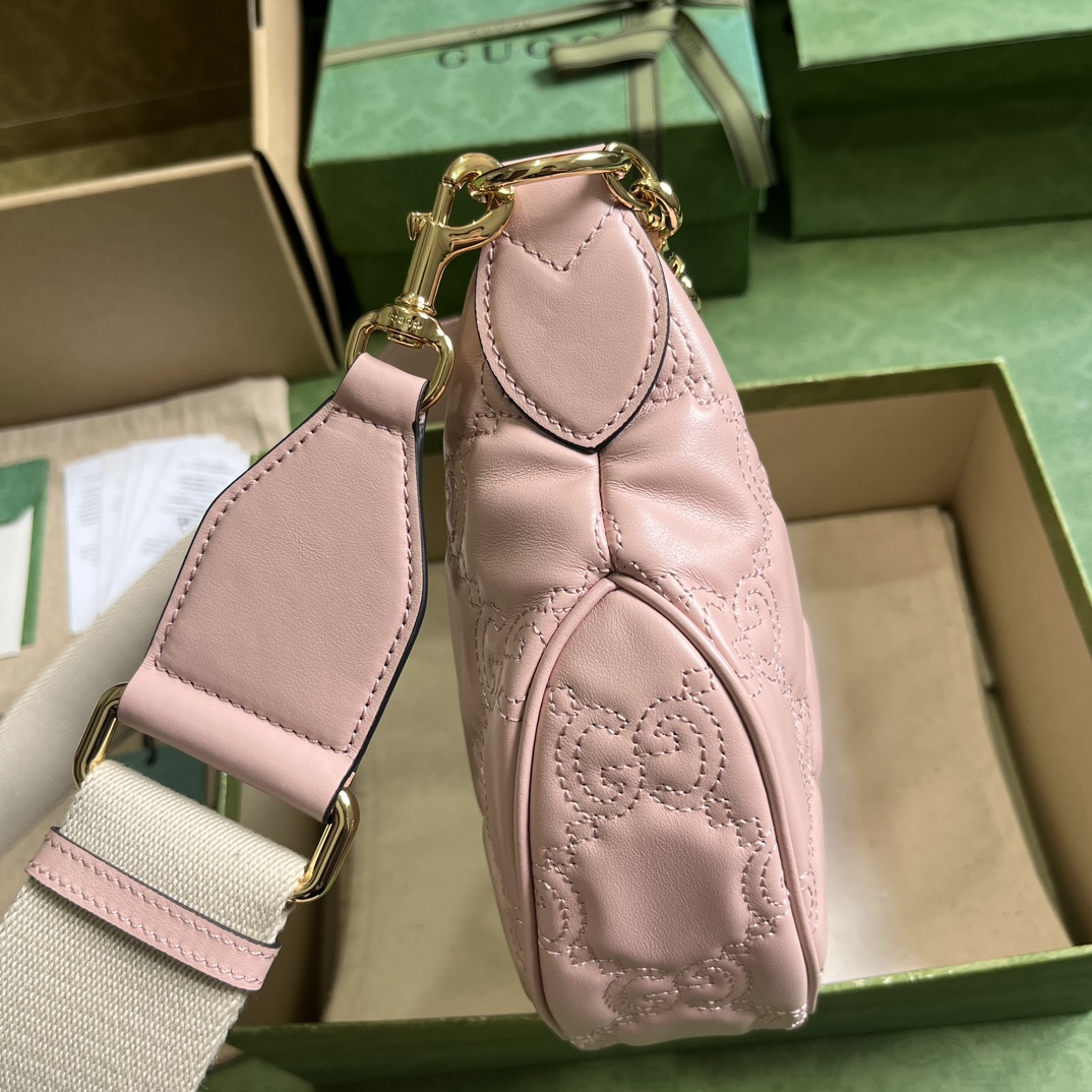 Bagsaaa Gvc*1 GG Matelassé Small Shoulder Bag Pink - W27cm x H18cm x D7cm