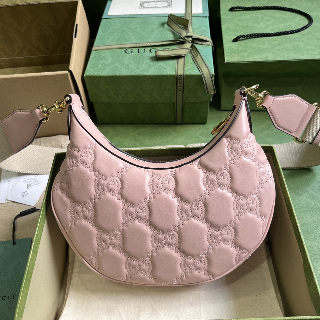 Bagsaaa Gvc*1 GG Matelassé Small Shoulder Bag Pink - W27cm x H18cm x D7cm