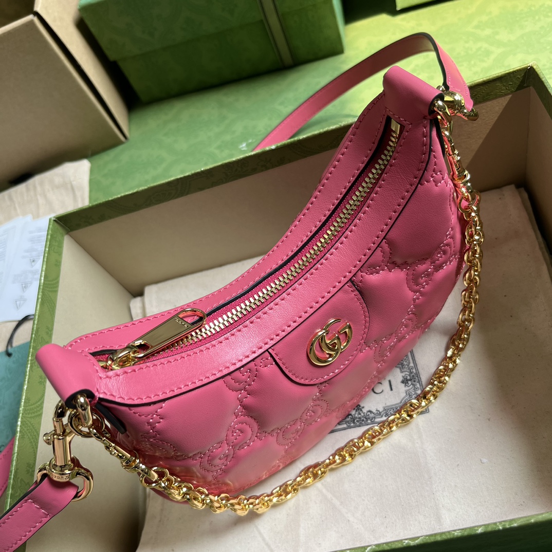 Bagsaaa Gvc*1 GG Matelassé Mini Shoulder Bag Pink - 21x 14x 6cm