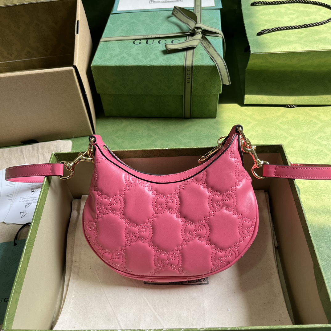 Bagsaaa Gvc*1 GG Matelassé Mini Shoulder Bag Pink - 21x 14x 6cm