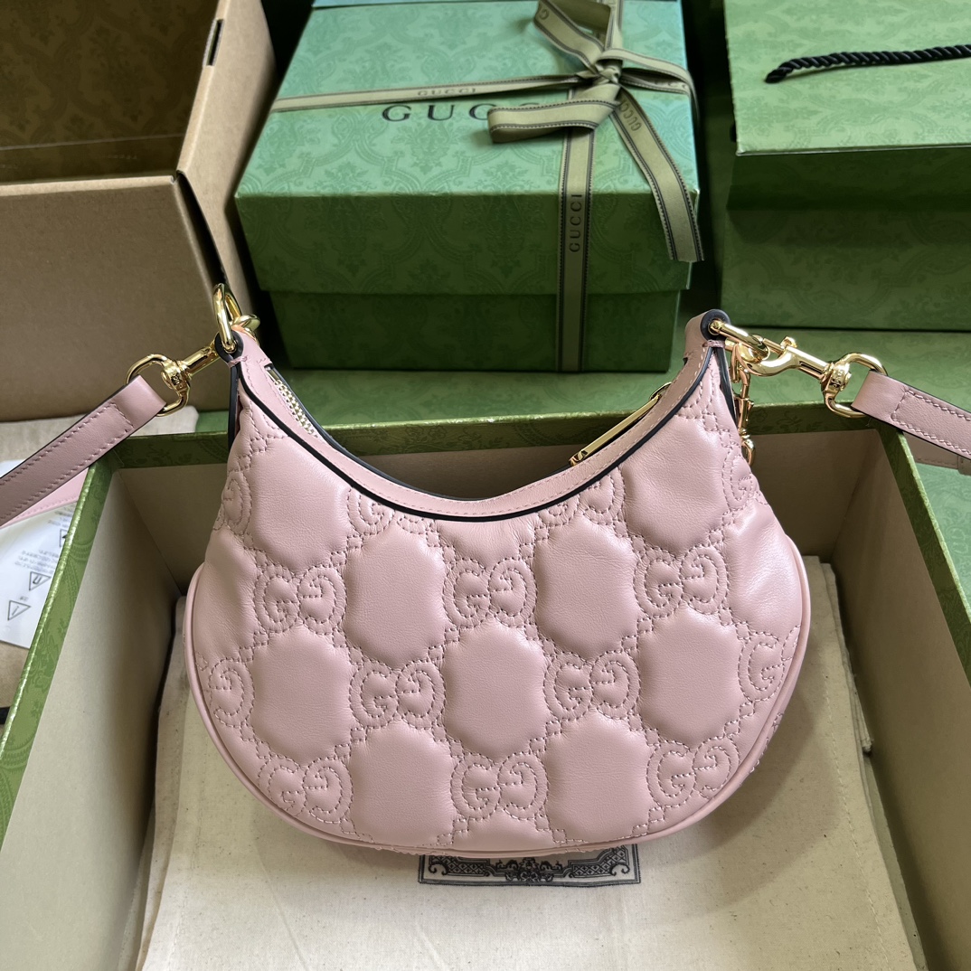 Bagsaaa Gvc*1 GG Matelassé Mini Shoulder Bag Light Pink - 21x 14x 6cm