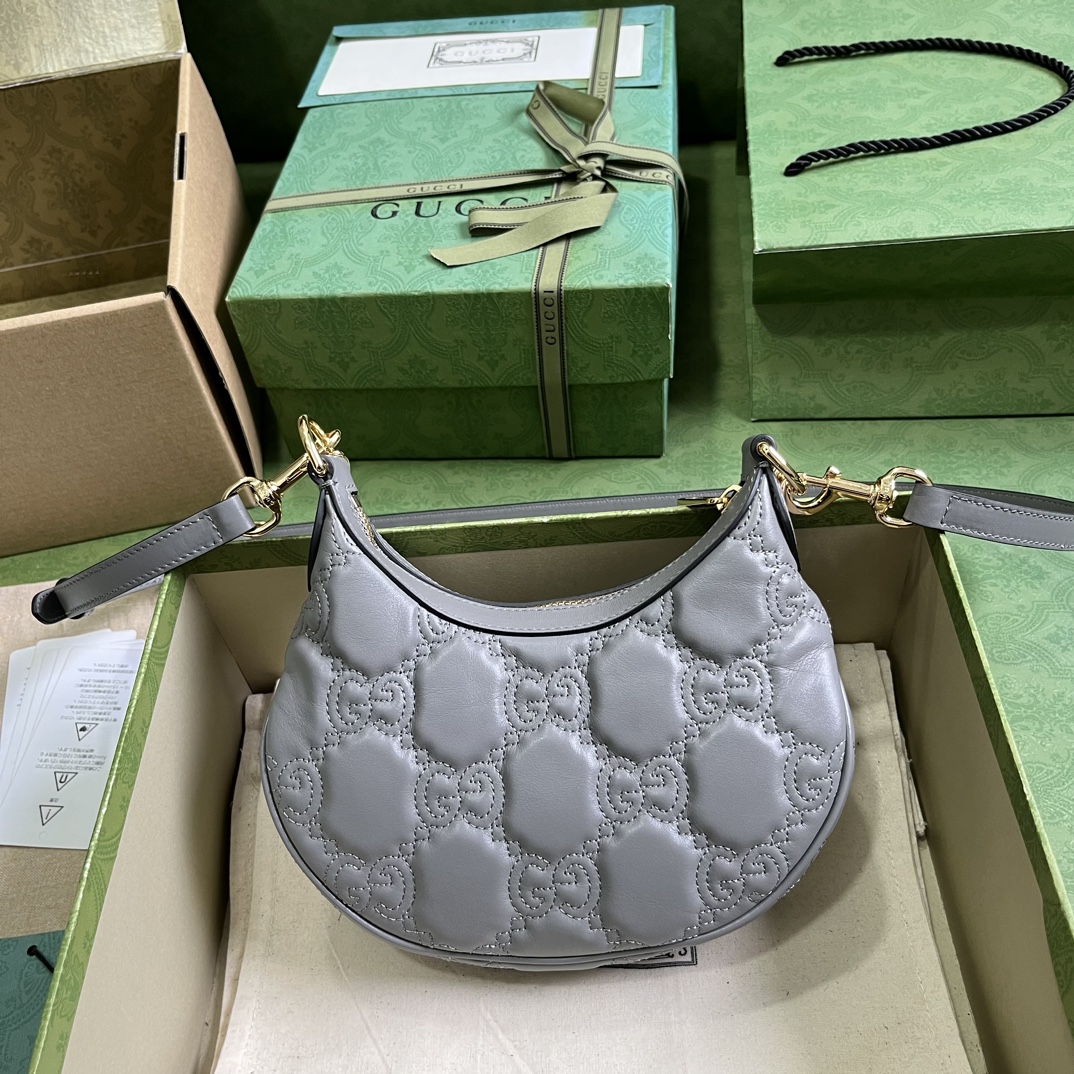 Bagsaaa Gvc*1 GG Matelassé Mini Shoulder Bag Grey - 21x 14x 6cm