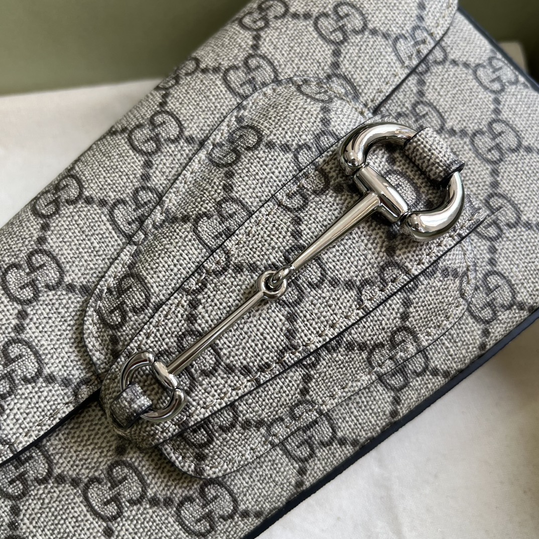 Bagsaaa Gvc*1 Horsebit 1955 Mini Shoulder Bag Beige - 8-12.5x 19.5x 3-6cm