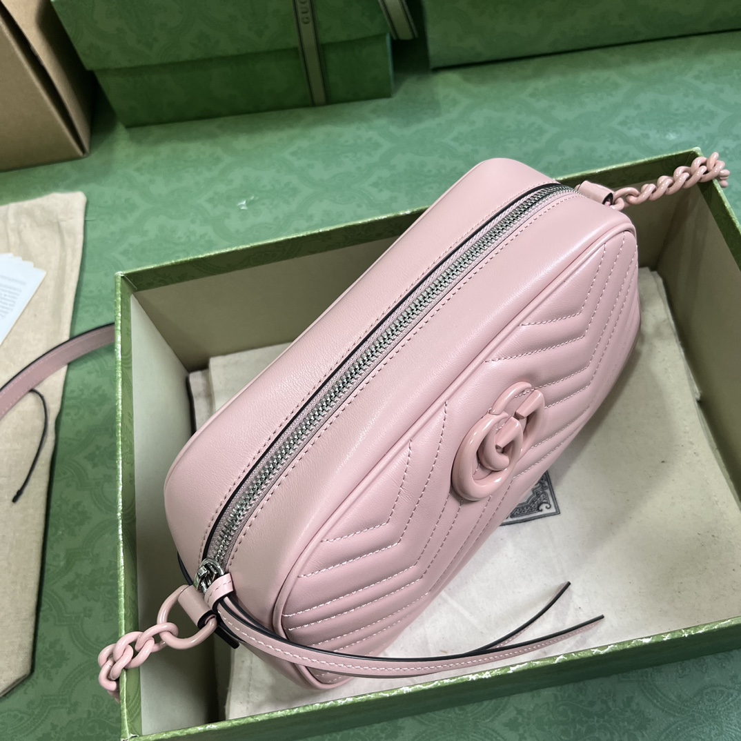 Bagsaaa Gvc*1 GG Marmont Small Matelassé Shoulder Bag Pink -24x13x7cm