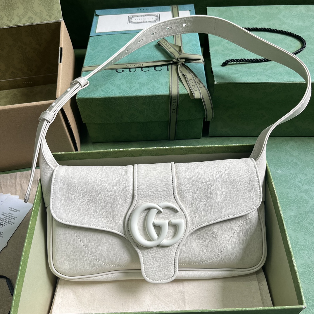 Bagsaaa Gvc*1 Aphrodite small shoulder bag in white leather - 27cm