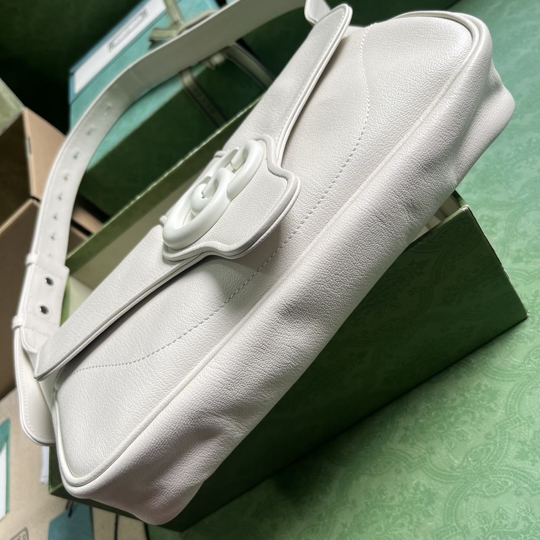 Bagsaaa Gvc*1 Aphrodite small shoulder bag in white leather - 27cm