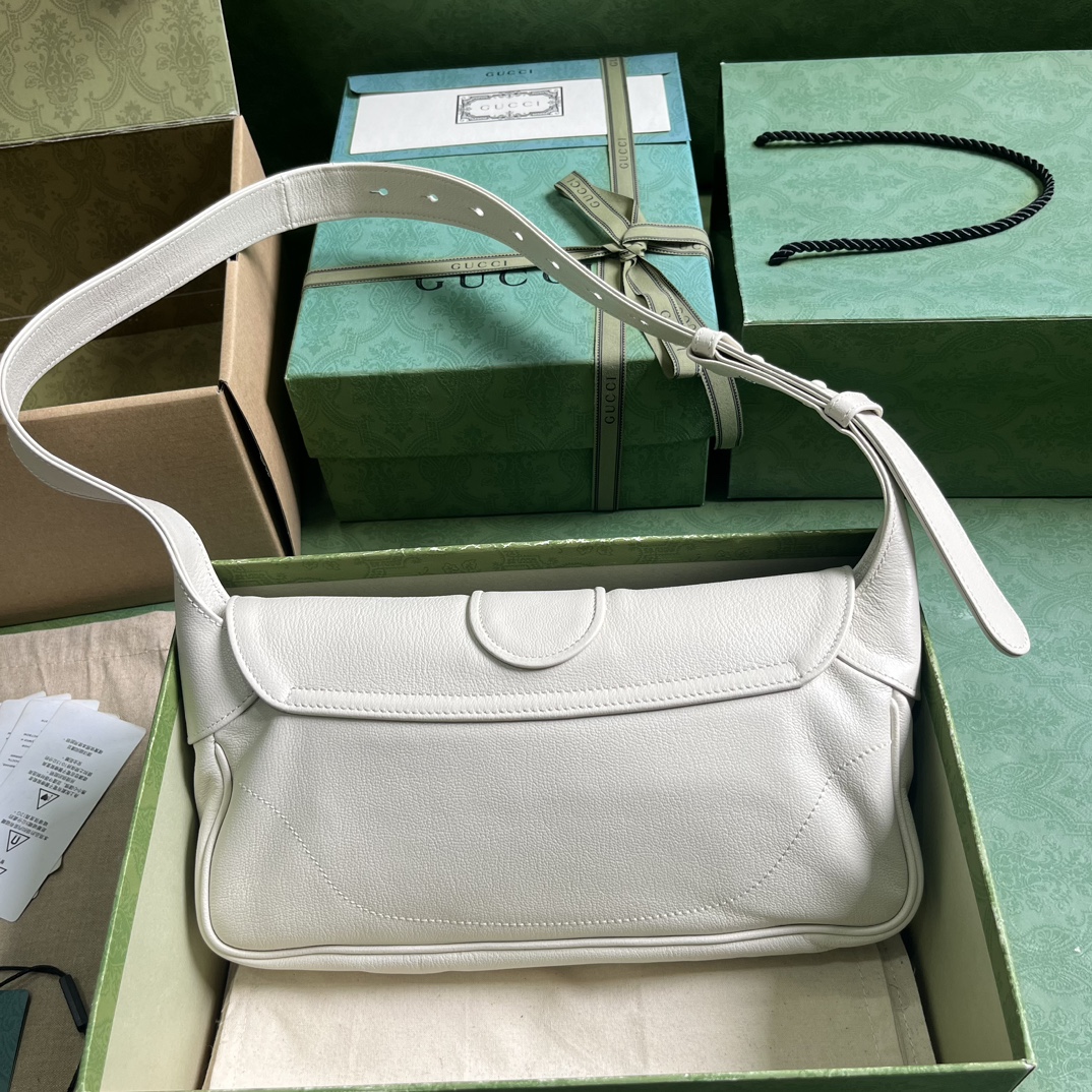 Bagsaaa Gvc*1 Aphrodite small shoulder bag in white leather - 27cm