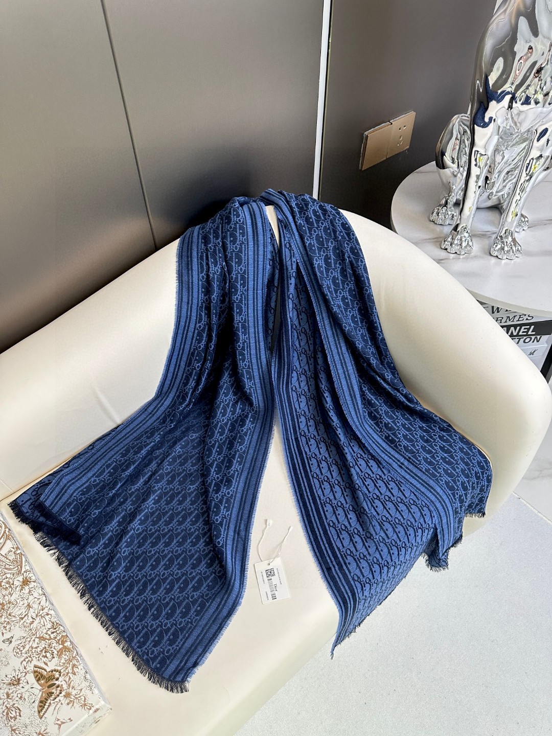 Bagsaaa D10r Oblique Scarf Blue