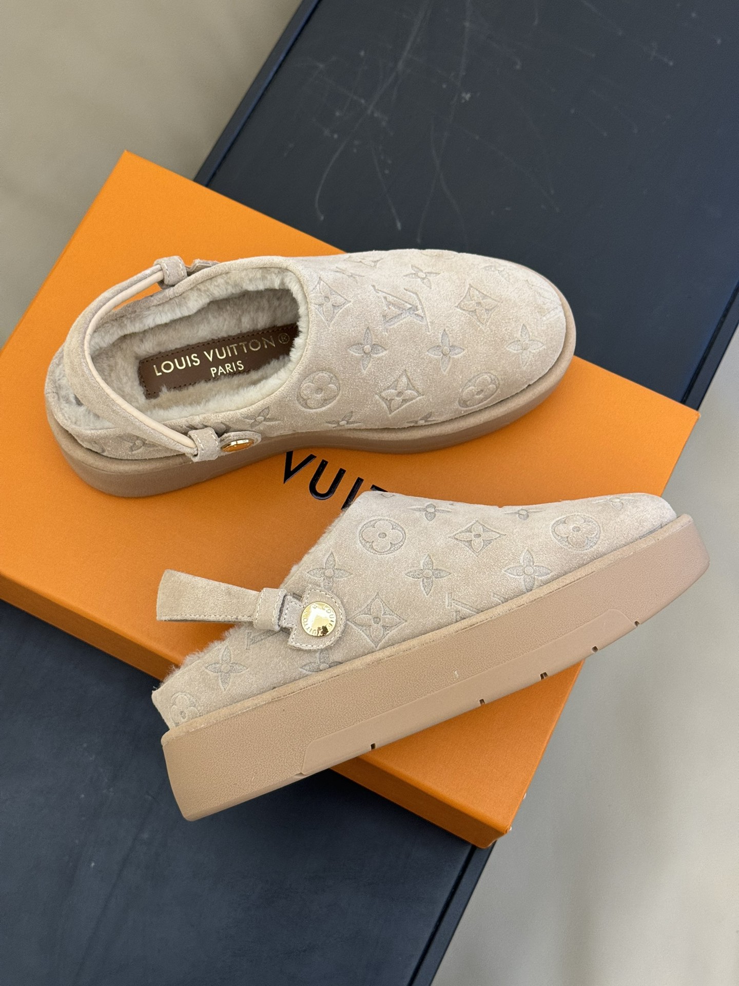 Bagsaaa L0vis Vvtt0n Aspen Platform Clog Beige