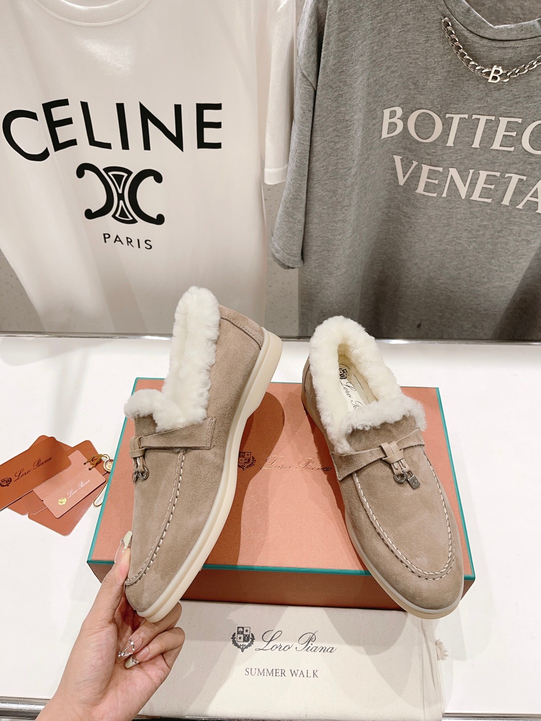 Bagsaaa L0r0 P1ana Winter Loafers Grey