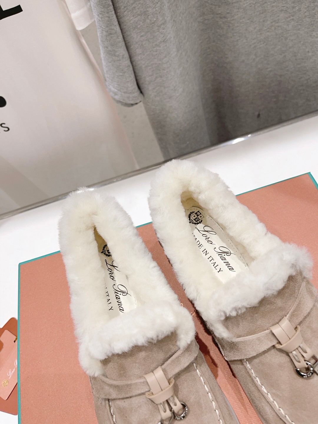 Bagsaaa L0r0 P1ana Winter Loafers Grey