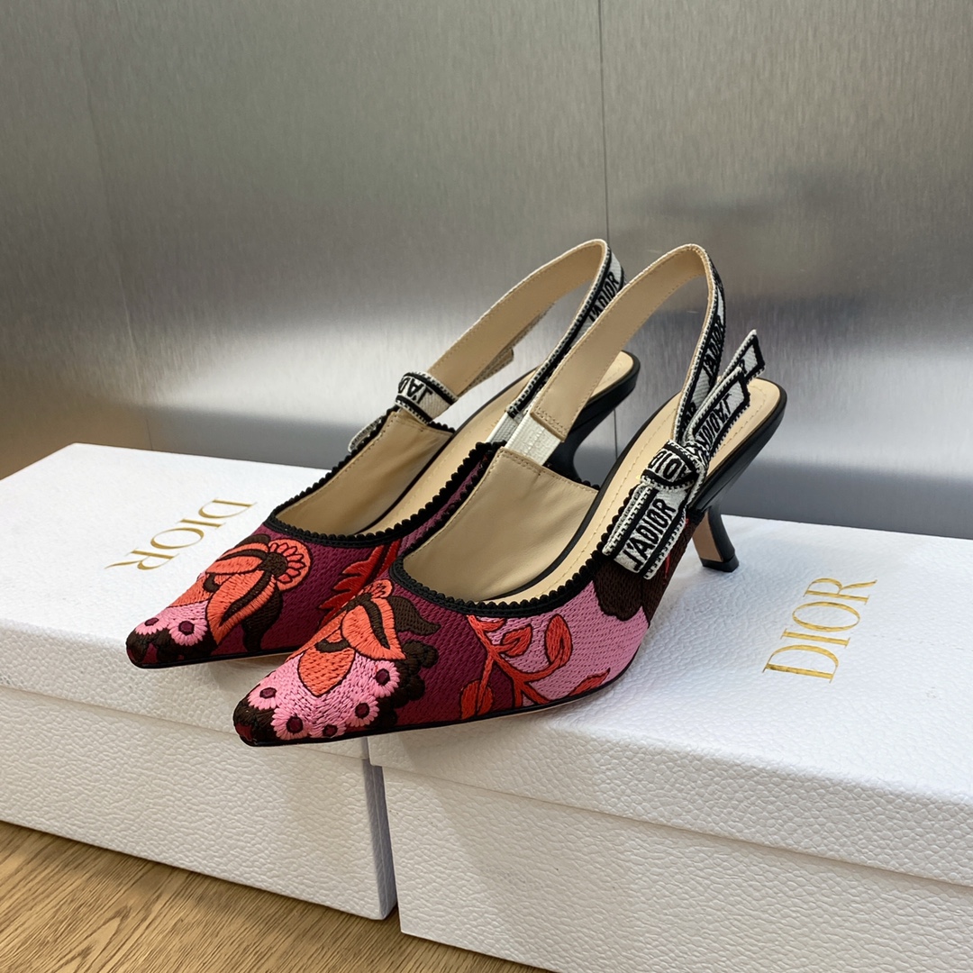 Bagsaaa D10r J'AD10r Slingback Pump Pink Flower