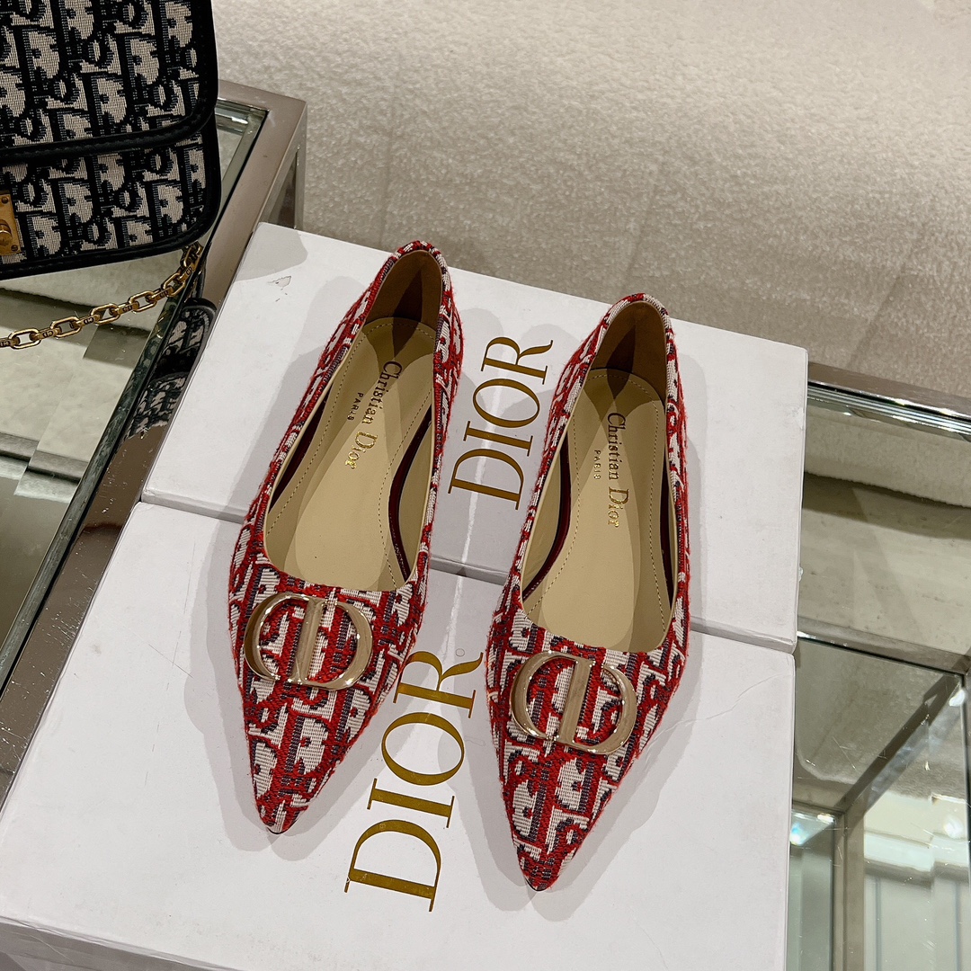 Bagsaaa D10r Oblique Flat Shoes Red