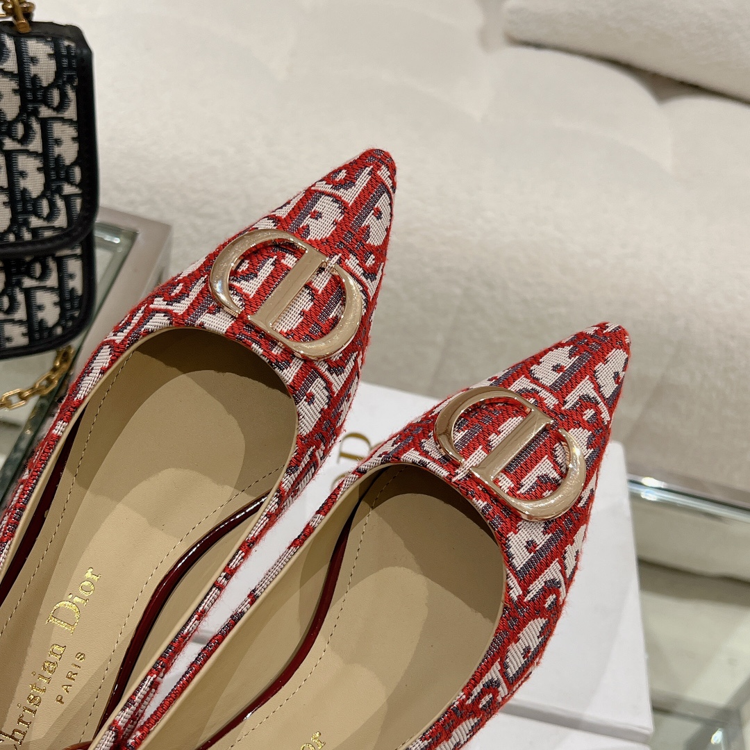 Bagsaaa D10r Oblique Flat Shoes Red