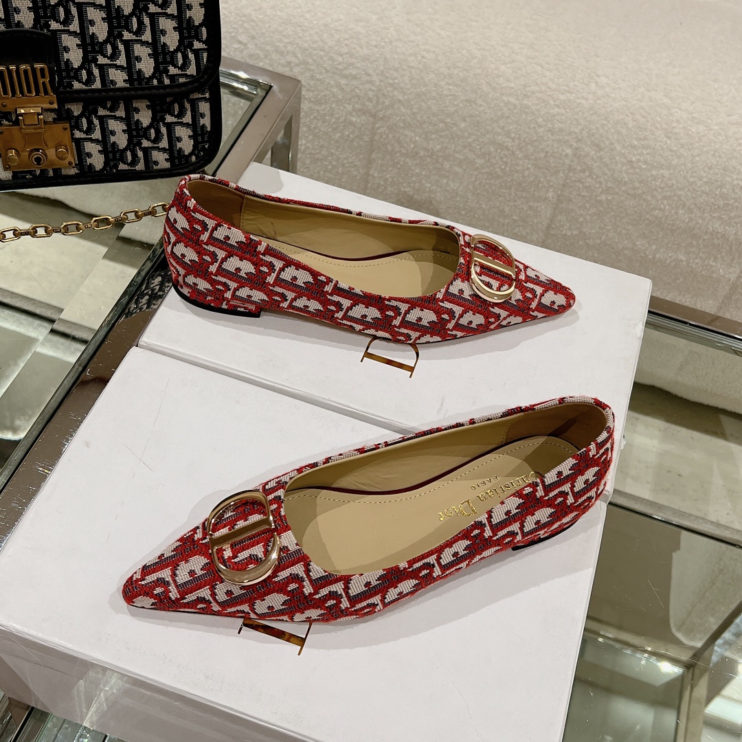 Bagsaaa D10r Oblique Flat Shoes Red
