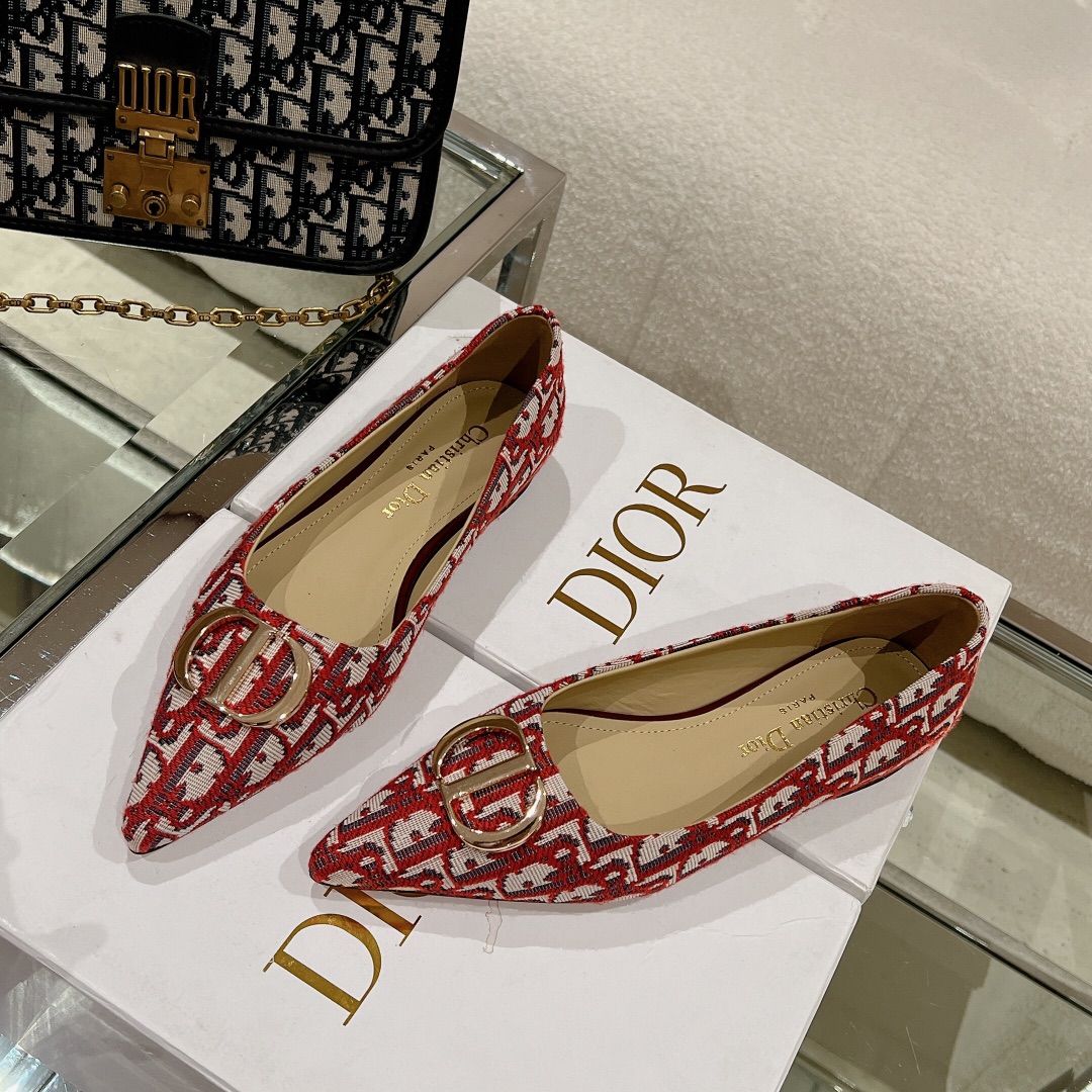 Bagsaaa D10r Oblique Flat Shoes Red