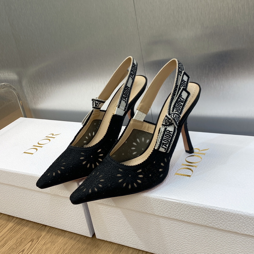 Bagsaaa D10r J'AD10r Slingback Pump Black Mesh