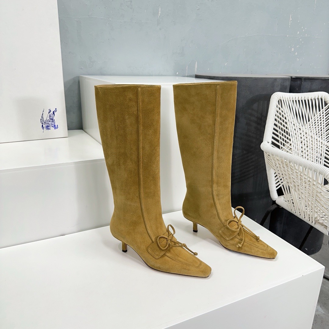 Bagsaaa Bv*b*rry Storm Square-Toe Knee-High Boots Brown