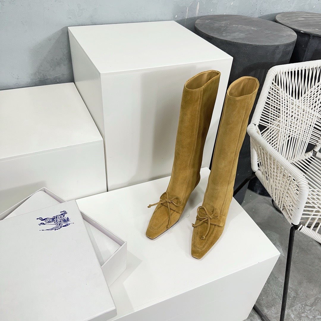 Bagsaaa Bv*b*rry Storm Square-Toe Knee-High Boots Brown