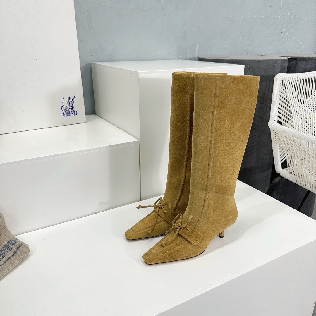 Bagsaaa Bv*b*rry Storm Square-Toe Knee-High Boots Brown