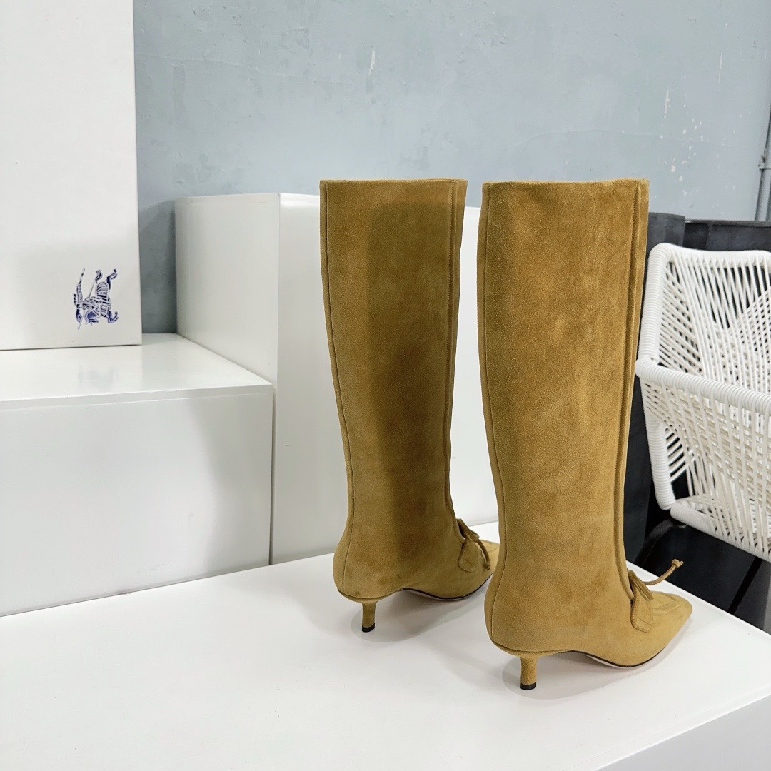 Bagsaaa Bv*b*rry Storm Square-Toe Knee-High Boots Brown