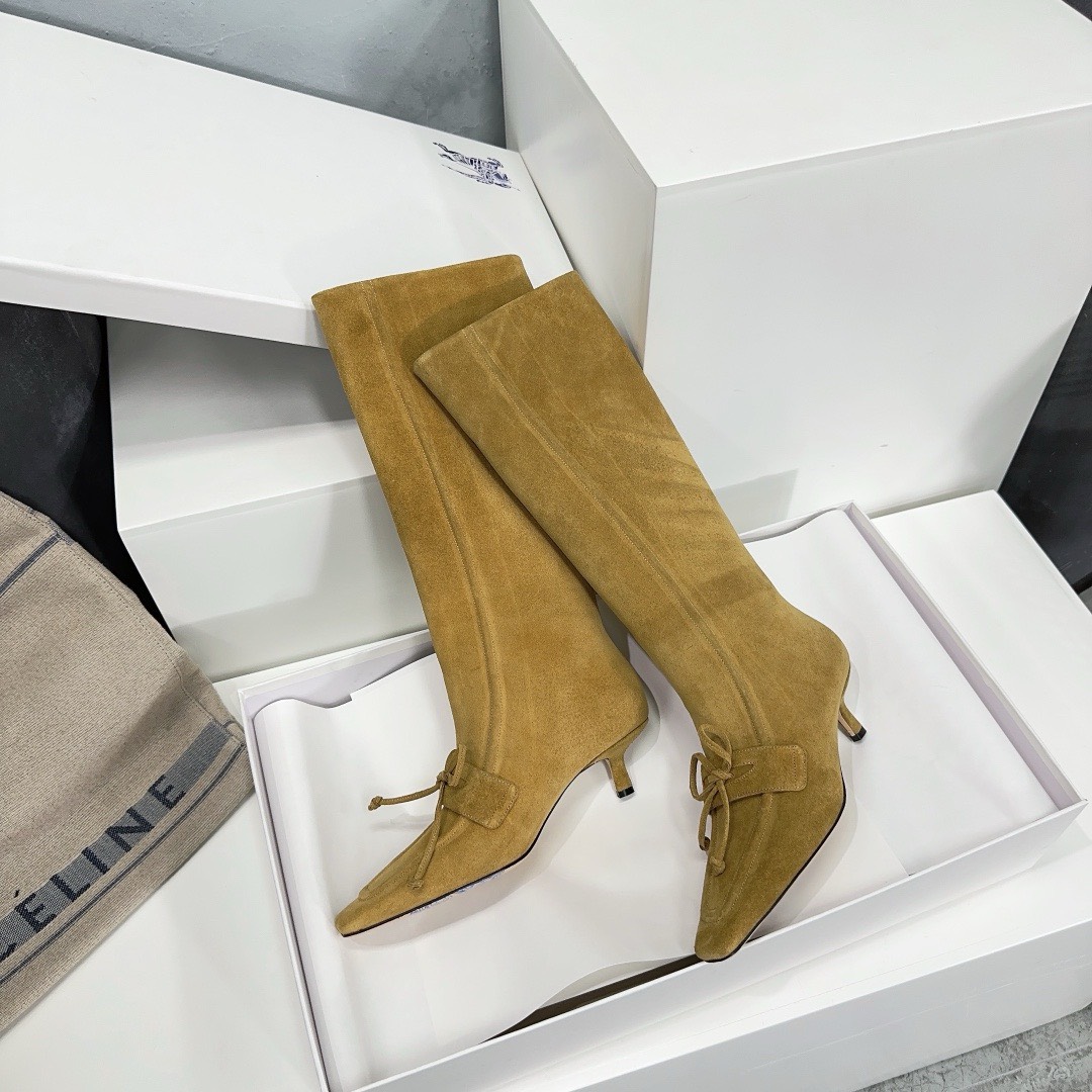 Bagsaaa Bv*b*rry Storm Square-Toe Knee-High Boots Brown