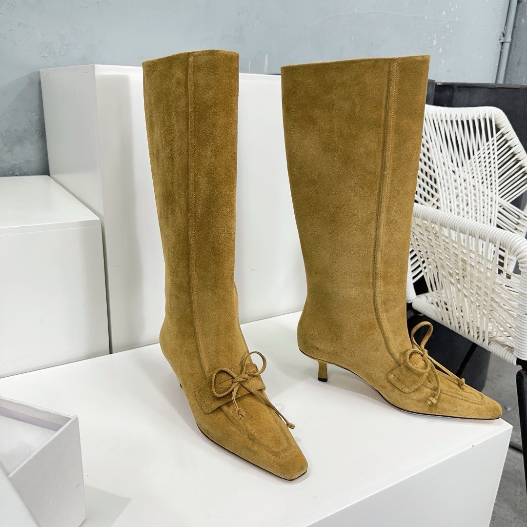 Bagsaaa Bv*b*rry Storm Square-Toe Knee-High Boots Brown