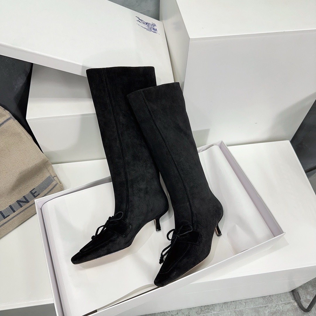 Bagsaaa Bv*b*rry Storm Square-Toe Knee-High Boots Black