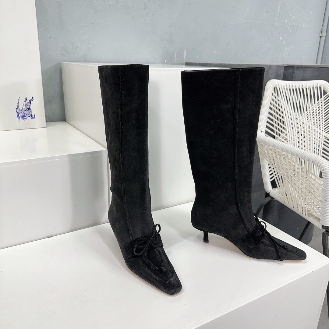 Bagsaaa Bv*b*rry Storm Square-Toe Knee-High Boots Black