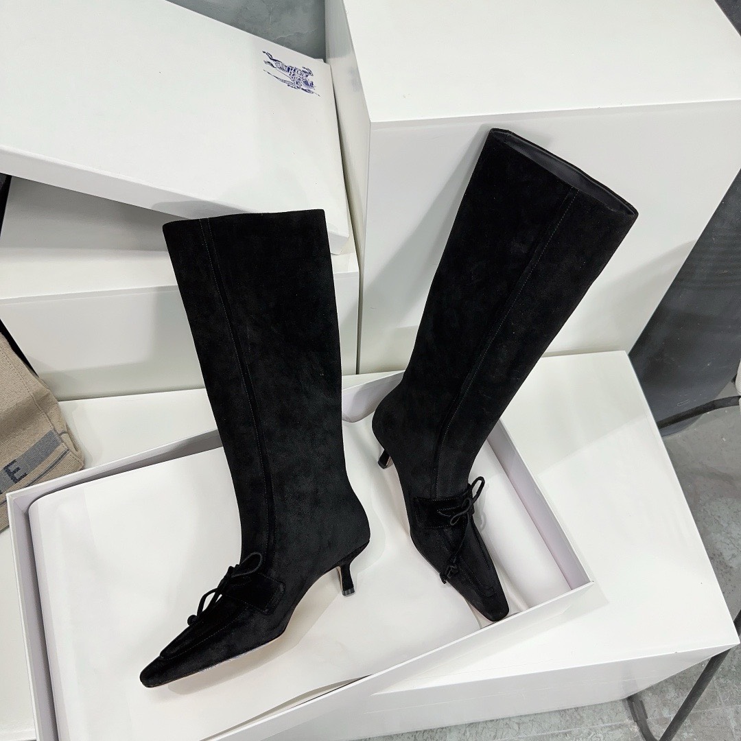 Bagsaaa Bv*b*rry Storm Square-Toe Knee-High Boots Black