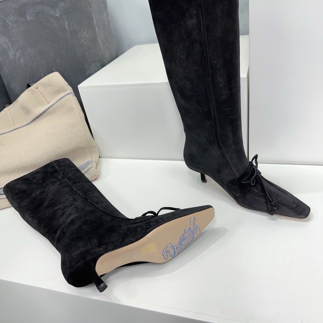 Bagsaaa Bv*b*rry Storm Square-Toe Knee-High Boots Black