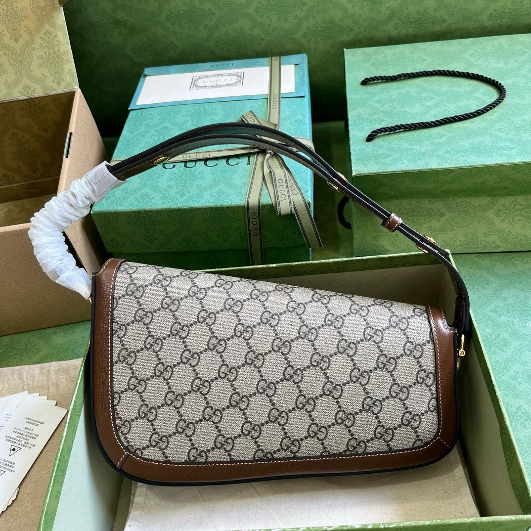 Bagsaaa Gvc*1 Horsebit 1955 Small Shoulder Bag Brown - 26.5x 10.5-17x 4-8cm