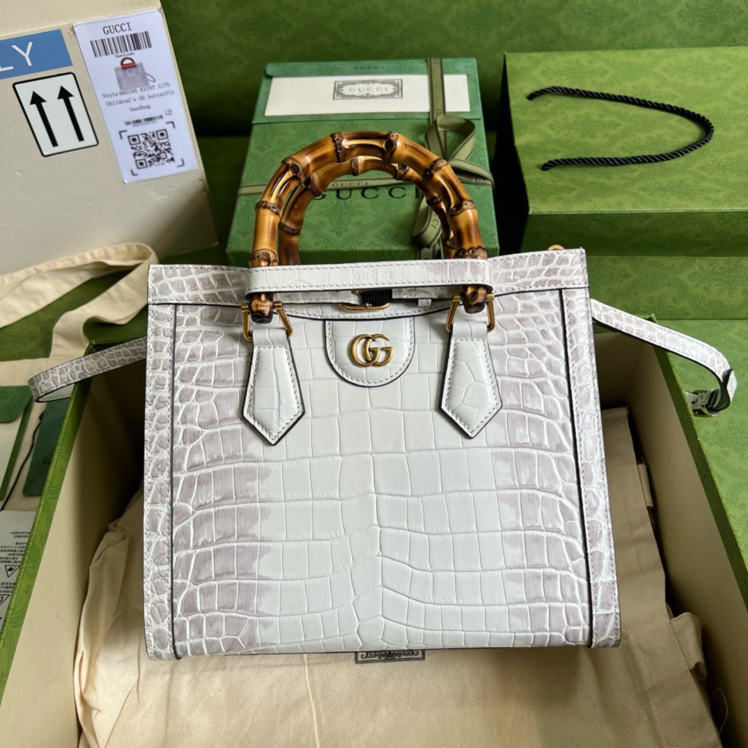 Bagsaaa Gvc*1 Diana Crocodile Leather tote bag - 27x24x11cm