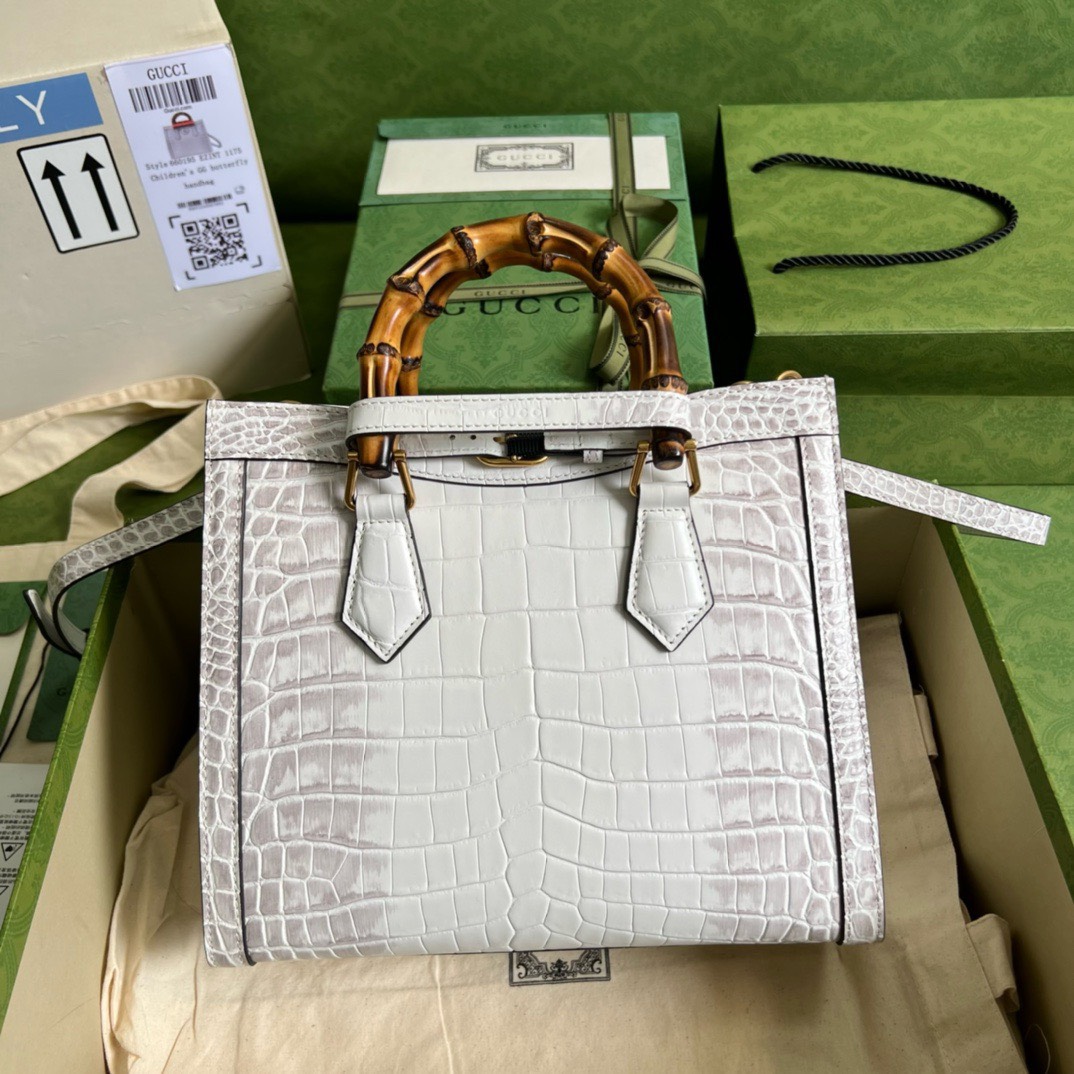 Bagsaaa Gvc*1 Diana Crocodile Leather tote bag - 27x24x11cm