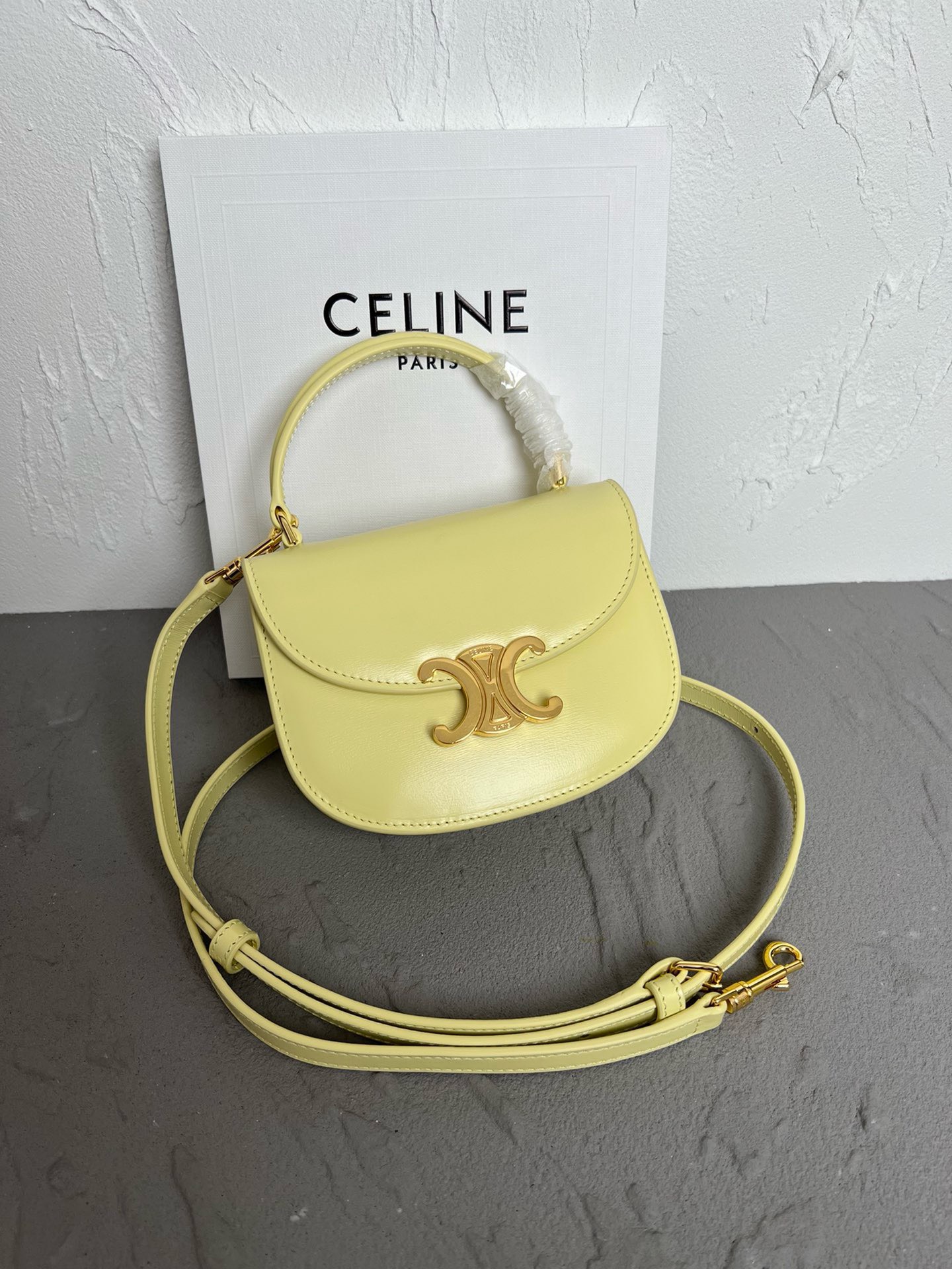 Bagsaaa Ce1i*e Mini Besace Yellow Bag - 15x.5x11x5cm