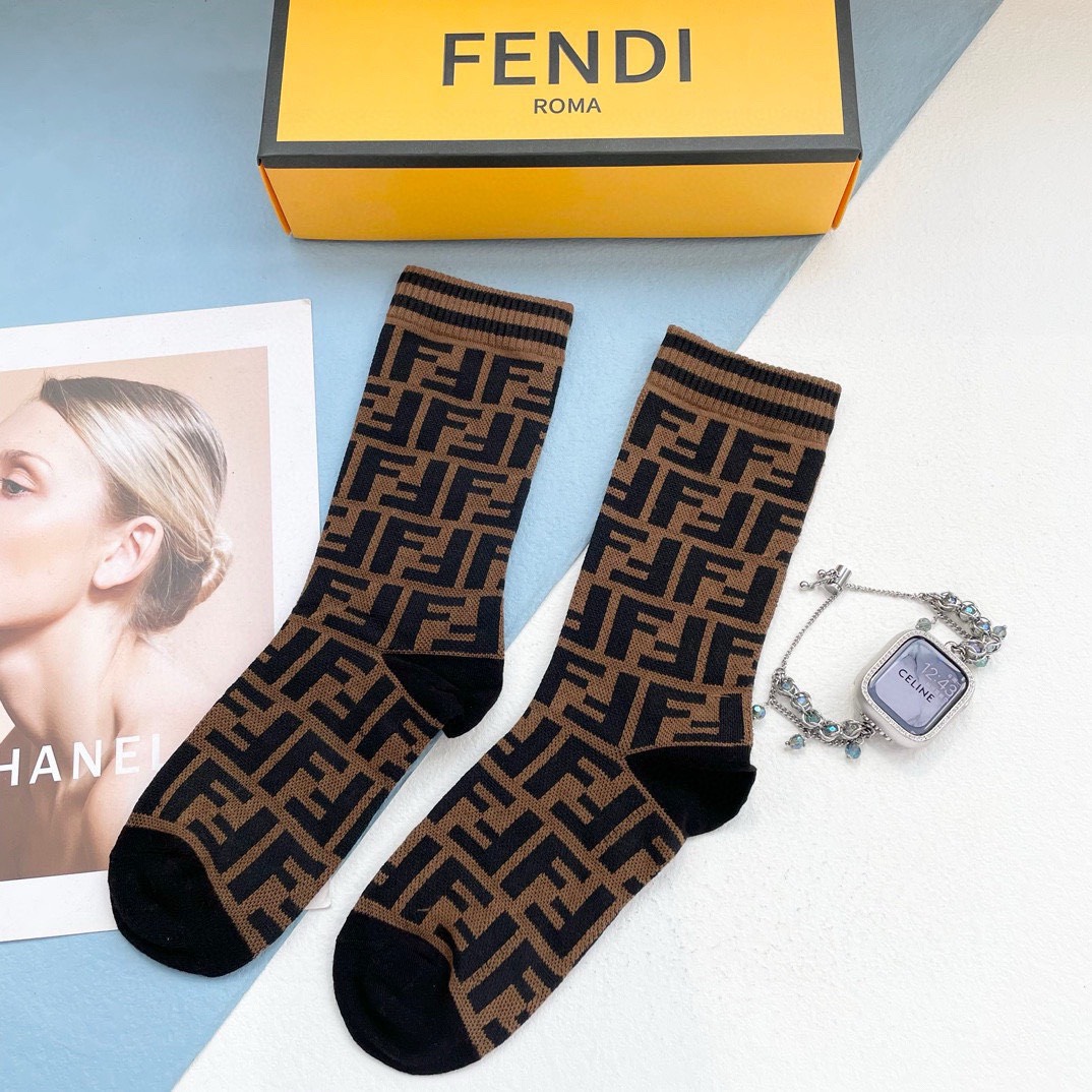 Bagsaaa F**di Socks FF Logo