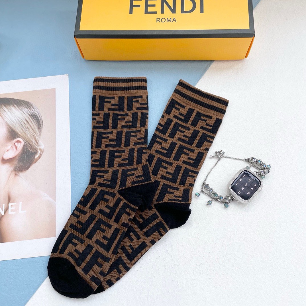 Bagsaaa F**di Socks FF Logo