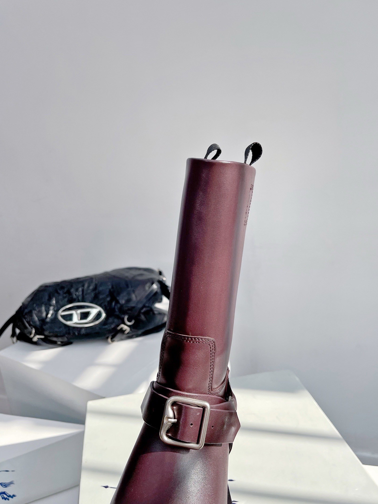 Bagsaaa Bv*b*rry Burgundy Leather Boots